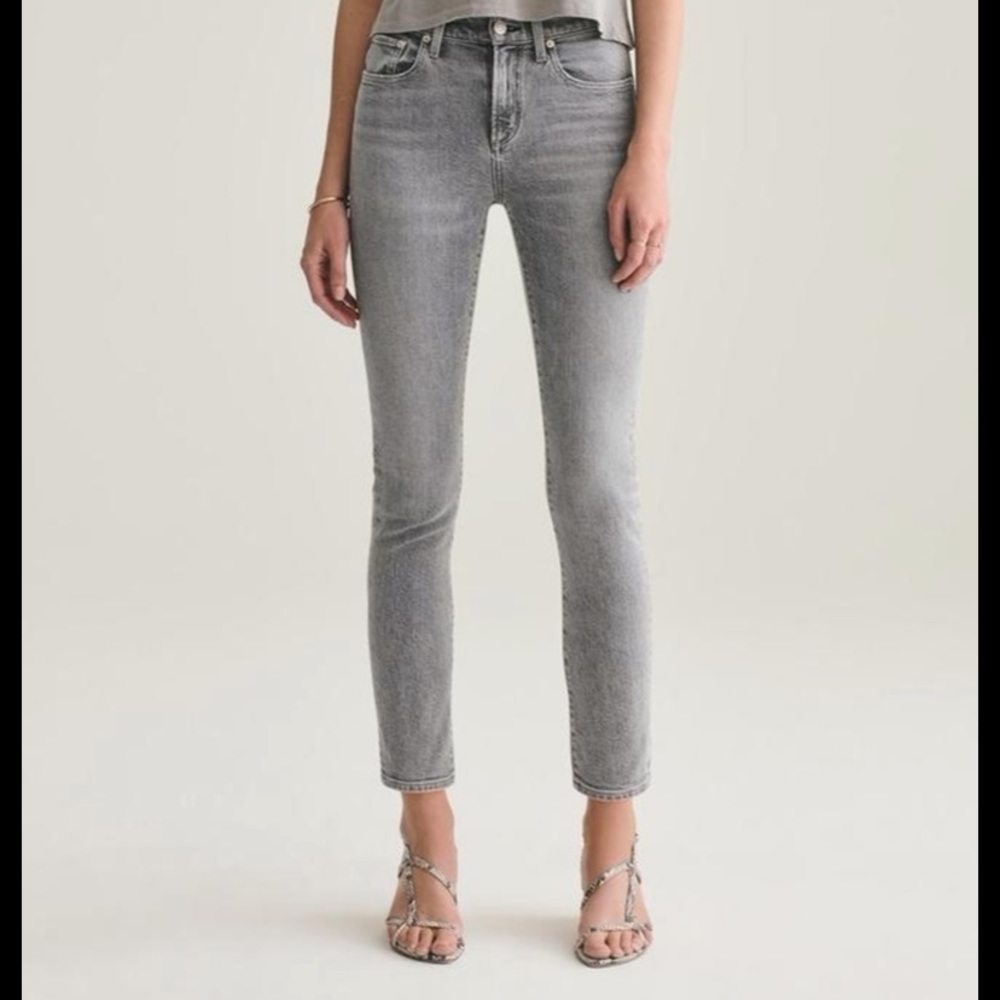 Agolde Women's Straight Leg Jeans in Light Grey Wash